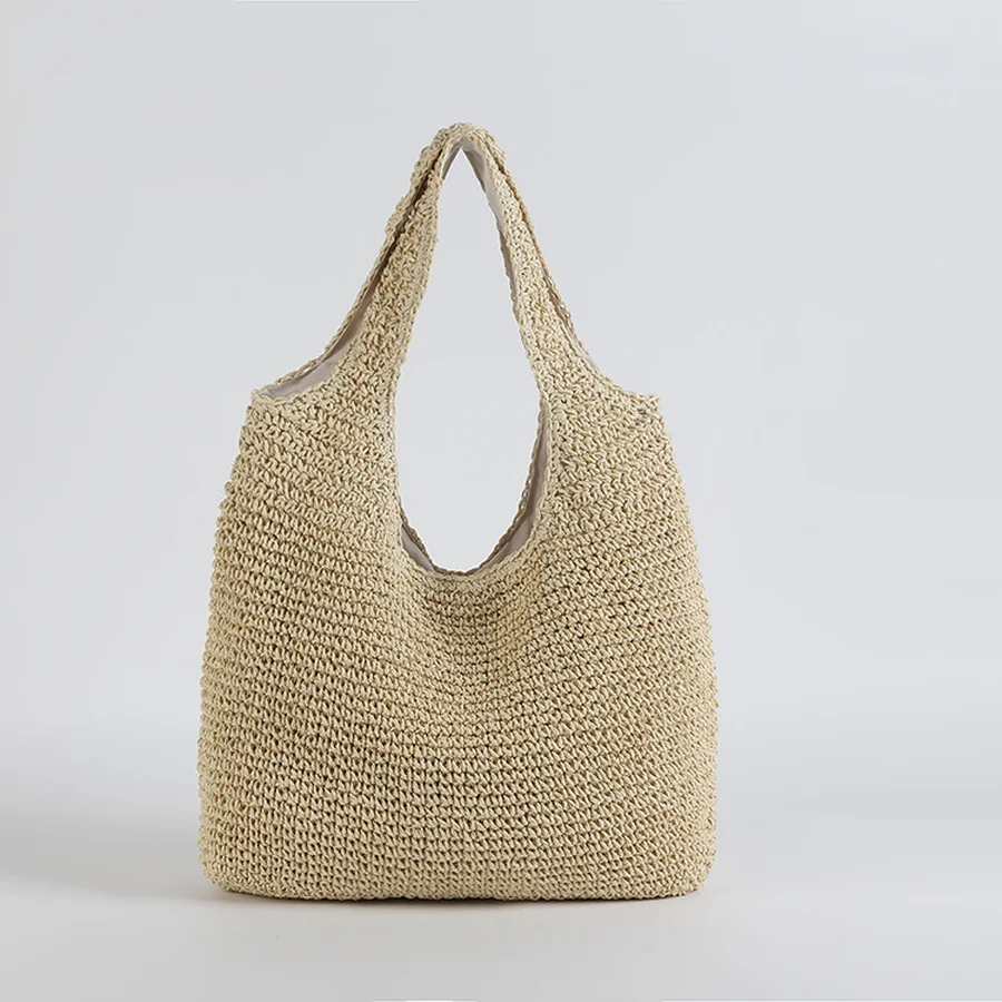 Nina | Women’s Summer Straw Beach Bag with Integrated Shoulder Strap - Image 7