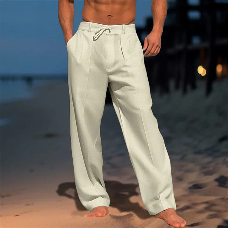 Oliver | Men’s Relaxed Summer Trousers with Drawstring Waist - Image 3