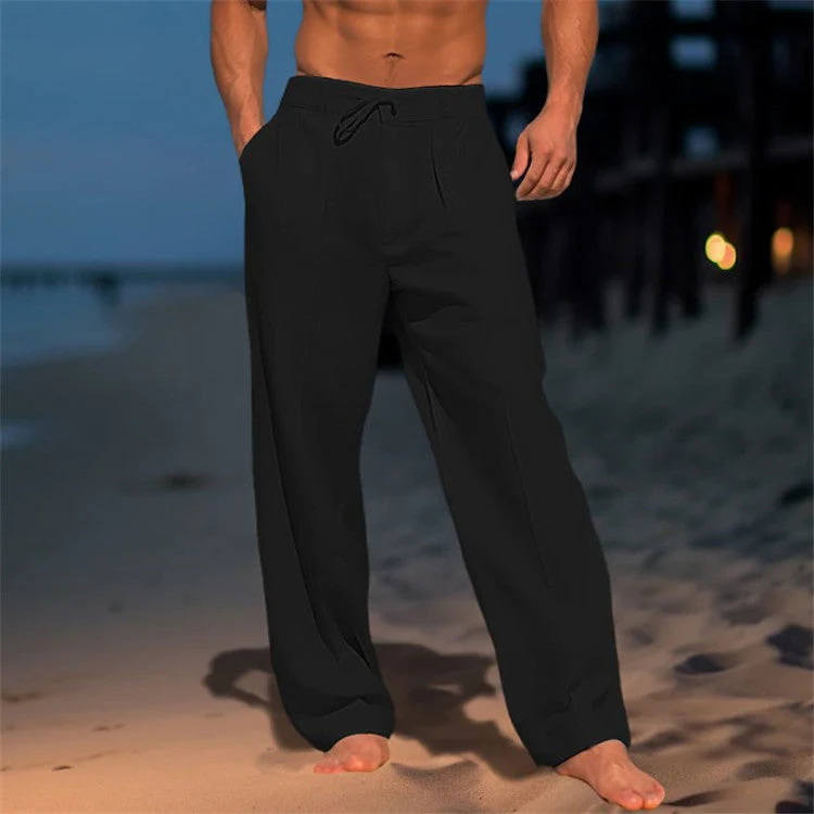 Oliver | Men’s Relaxed Summer Trousers with Drawstring Waist - Image 4