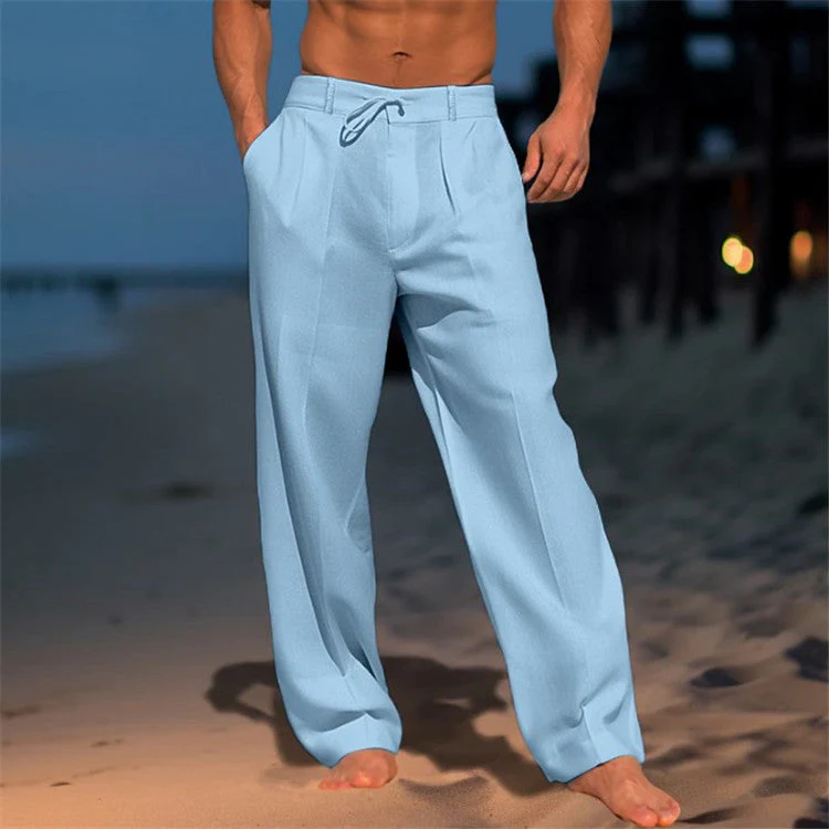 Oliver | Men’s Relaxed Summer Trousers with Drawstring Waist - Image 5