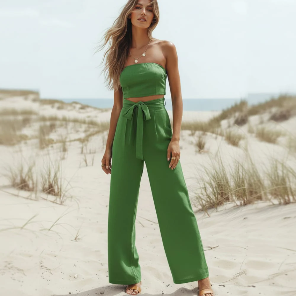 Patience | Women's Summer Strapless Jumpsuit with Bow Tie Waist - Image 4