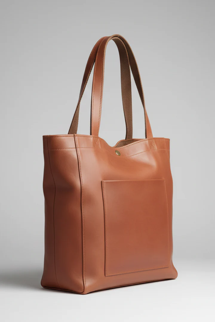 Phoebe | Women’s Classic Leather Handbag with Front Pocket - Image 3