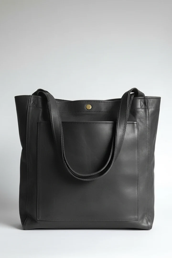 Phoebe | Women’s Classic Leather Handbag with Front Pocket - Image 4
