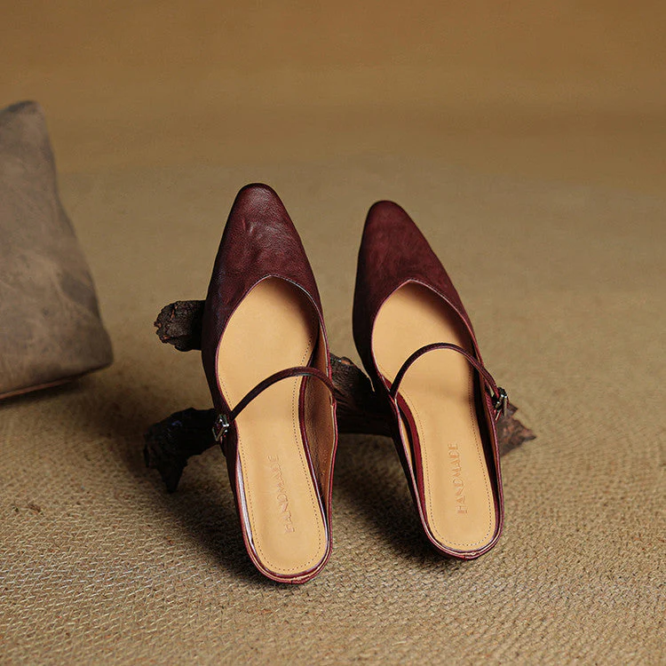 Poppy | Women’s Classic Pointed-Toe Mules with Slingback Strap - Image 14