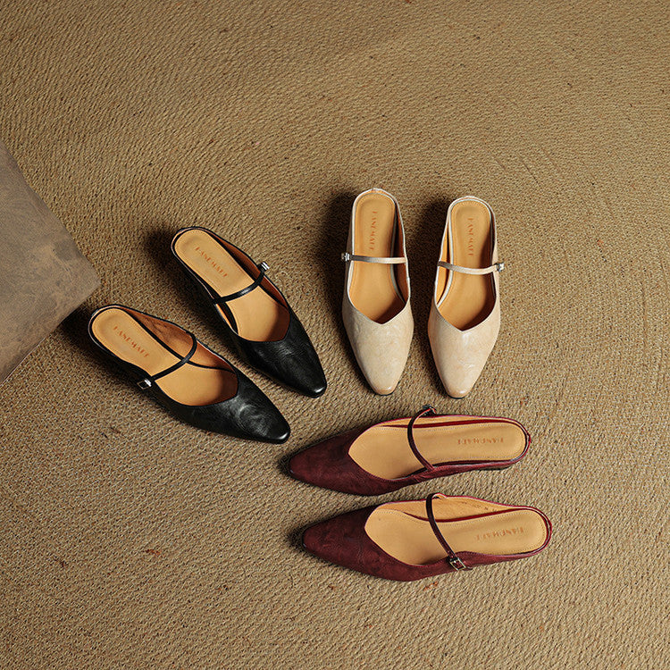 Poppy | Women’s Classic Pointed-Toe Mules with Slingback Strap - Image 24