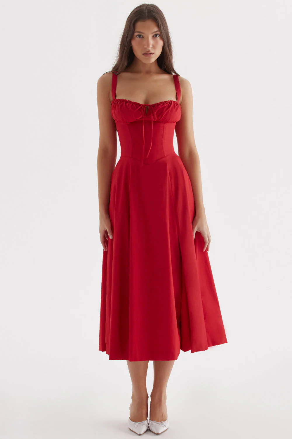 Rosamund | Women's Summer Floral Midi Dress with Tie Detail - Image 6
