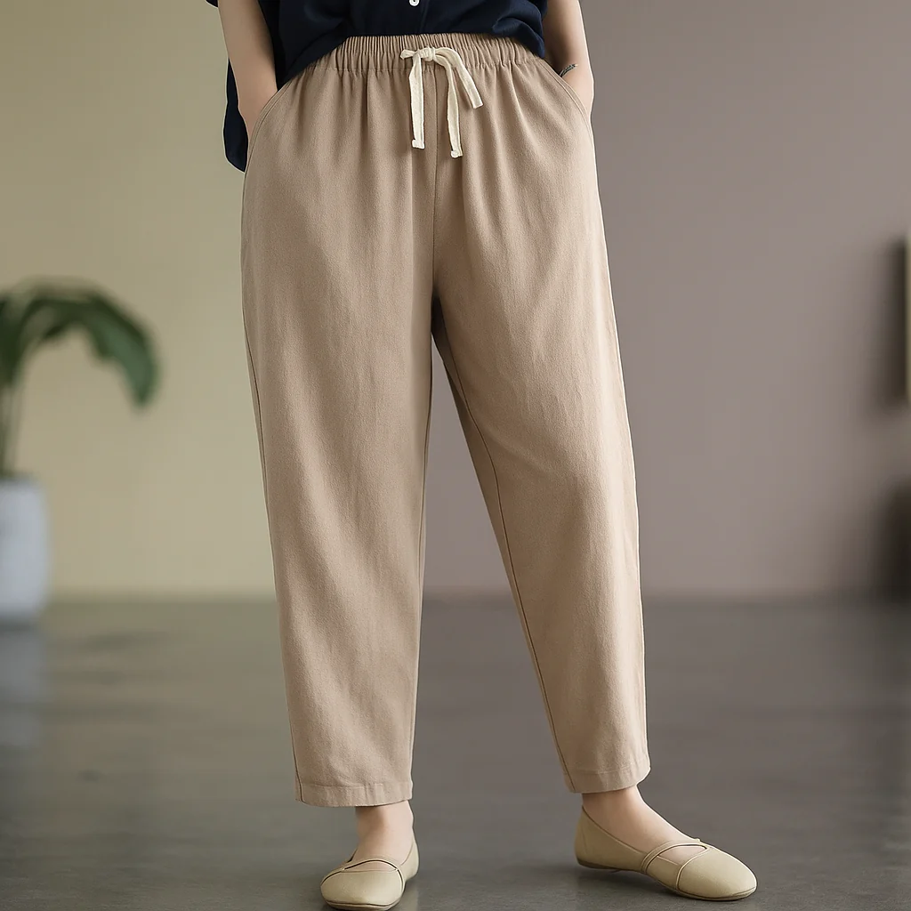 Ruby | Women’s Relaxed Chic Trousers with Drawstring Waist - Image 5