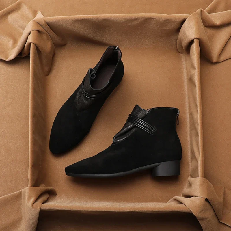 Scarlett | Women’s Stylish Suede Ankle Boots with Wrap Strap - Image 12