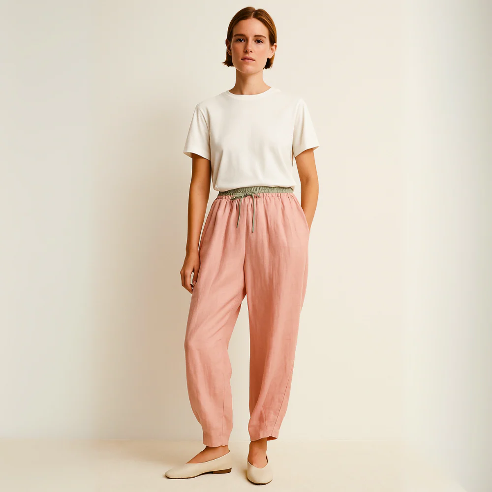 Seren | Women’s Summer Wide-Leg Trousers with Drawstring Waist - Image 3