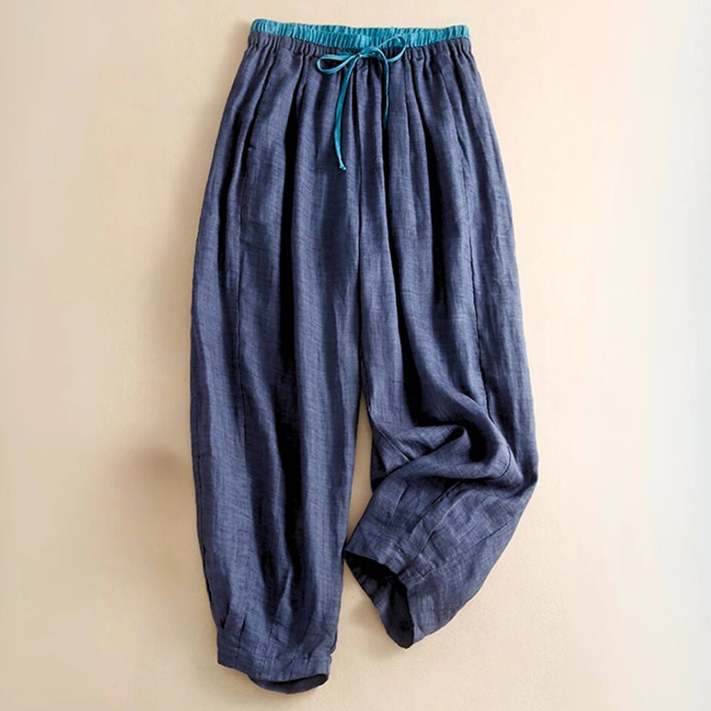 Seren | Women’s Summer Wide-Leg Trousers with Drawstring Waist - Image 6