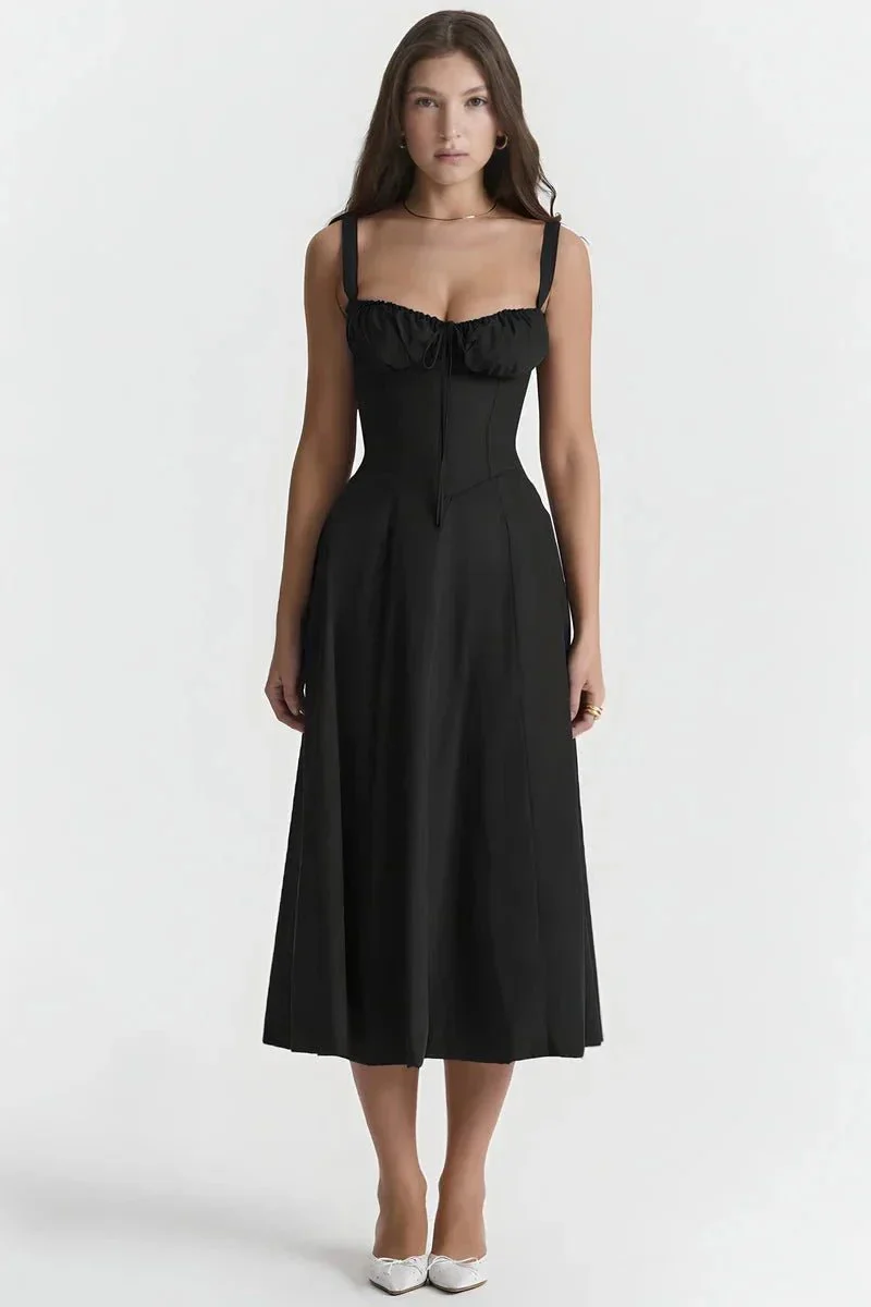Serena | Women's Summer Floral Midi Dress with Side Slit - Image 10
