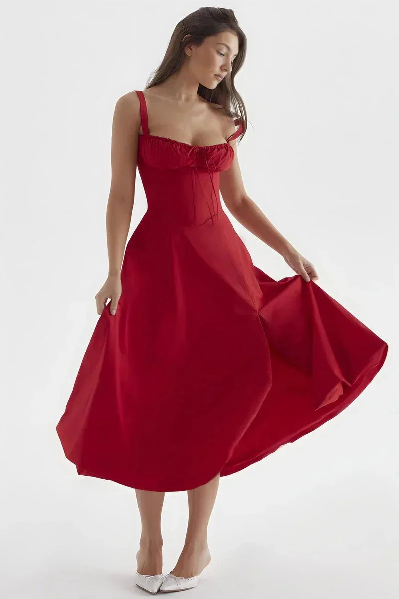 Serena | Women's Summer Floral Midi Dress with Side Slit - Image 5