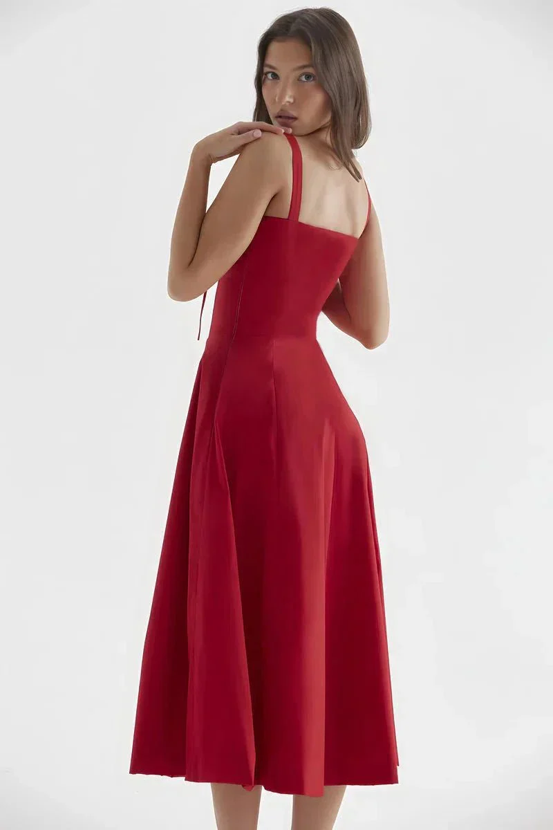 Serena | Women's Summer Floral Midi Dress with Side Slit - Image 6
