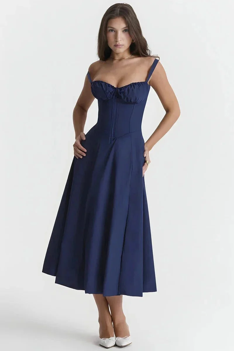 Serena | Women's Summer Floral Midi Dress with Side Slit - Image 7