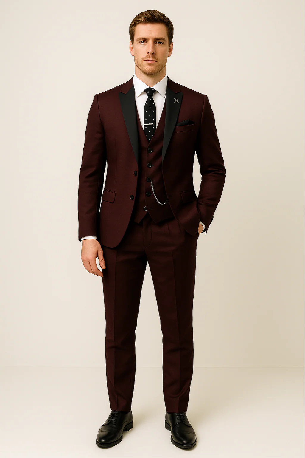 Simon | Men’s Spring Formal Three Piece Suit Set with Waistcoat - Image 3
