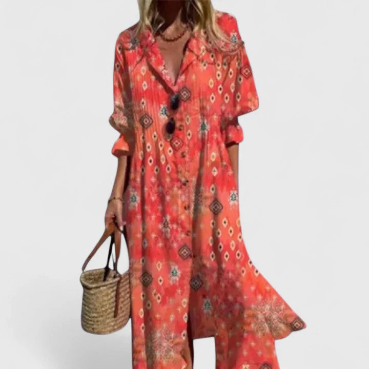 Sophie | Women’s Casual Floral Midi Summer Dress with Button Front - Image 6