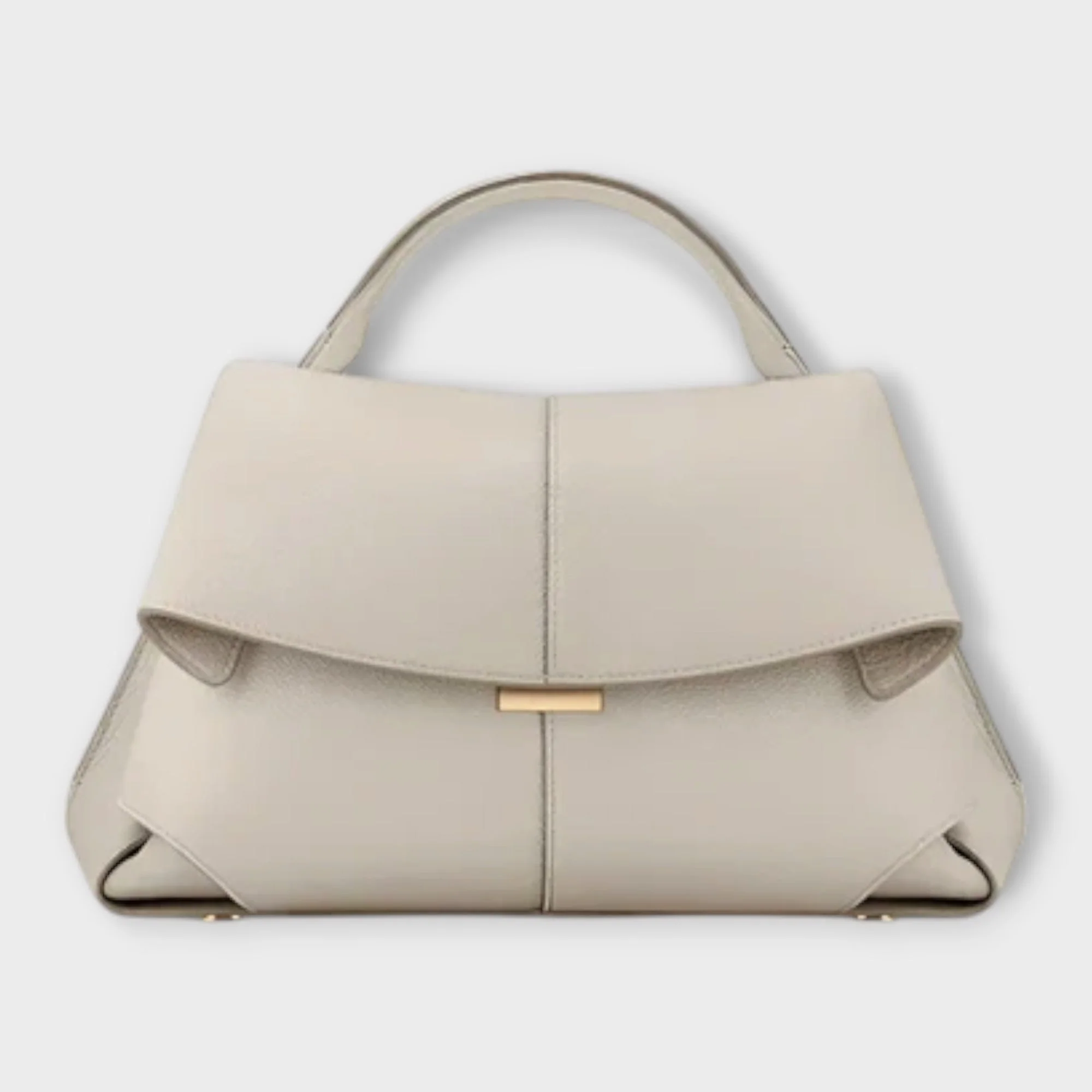 Thea | Women’s Minimal Black Handbag with Flap Closure - Image 3