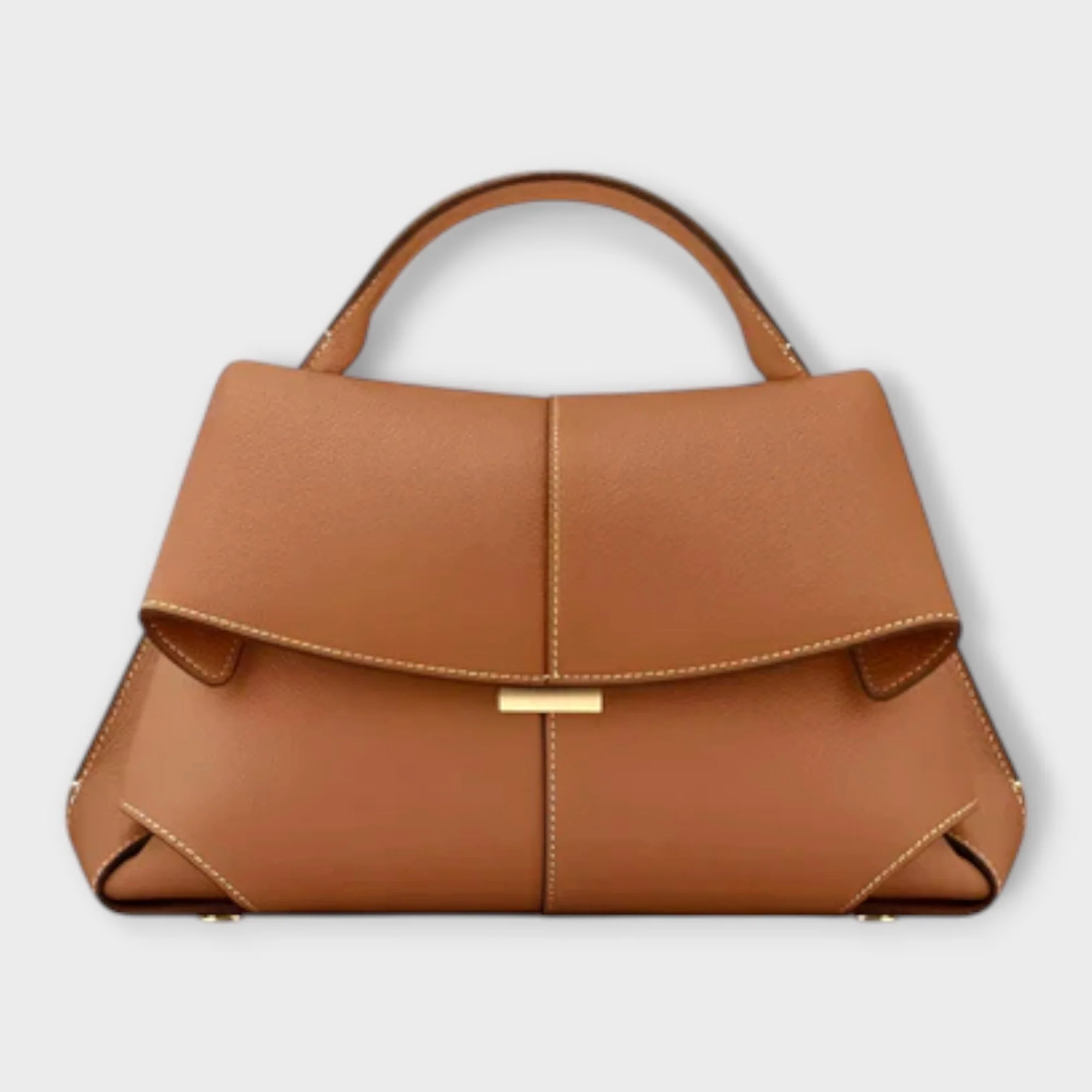 Thea | Women’s Minimal Black Handbag with Flap Closure - Image 5
