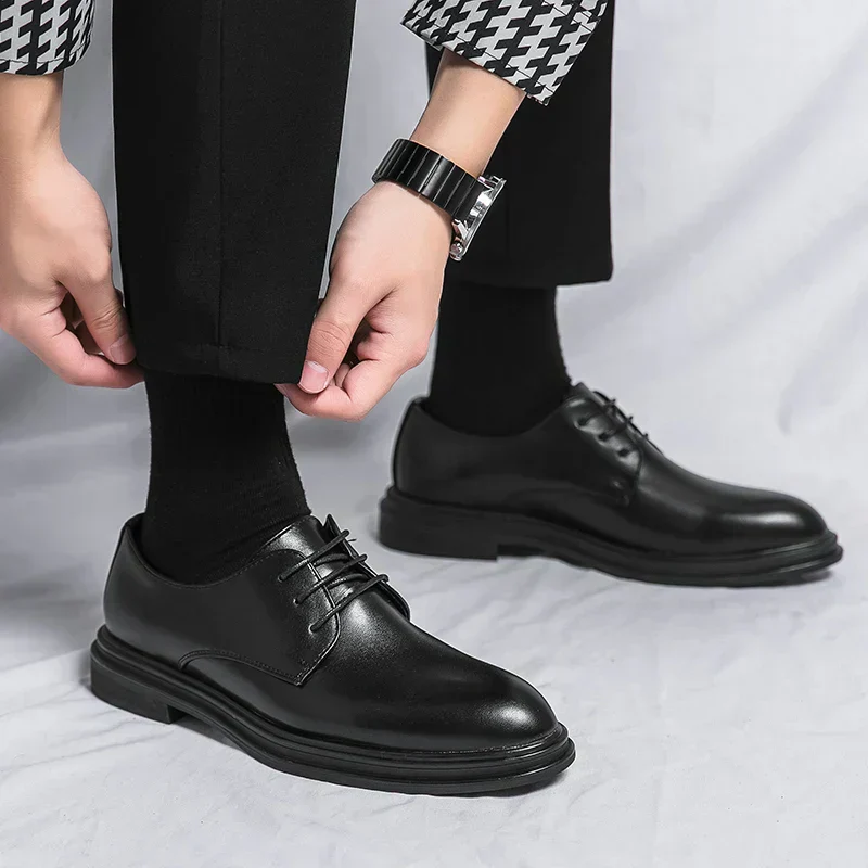 Thomas | Men’s Classic Dress Derby Shoes with Lace-Up Closure - Image 3