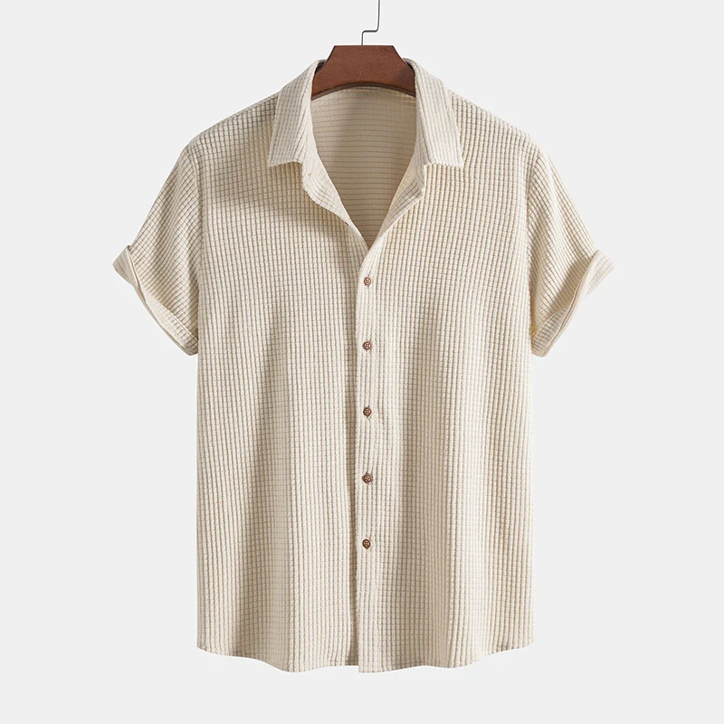 Tommy | Men’s Casual Button-Up Shirt Shorts Two Piece Set with Drawstring - Image 3