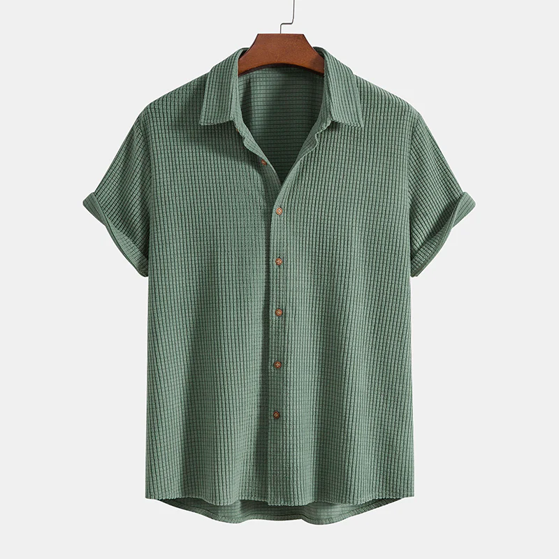 Tommy | Men’s Casual Button-Up Shirt Shorts Two Piece Set with Drawstring - Image 5