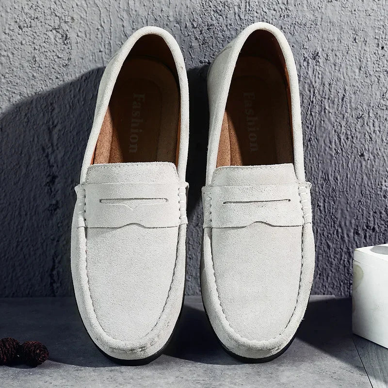 Torin | Men’s Classic Spring Suede Loafers with Penny Strap - Image 3