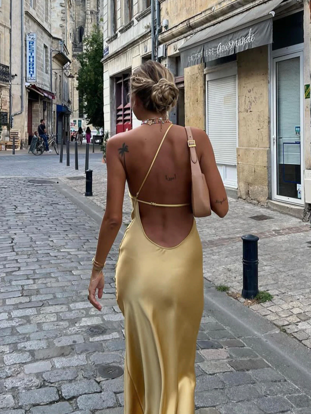 Veronica | Women's Elegant Maxi Wedding Guest Dress with Open Back