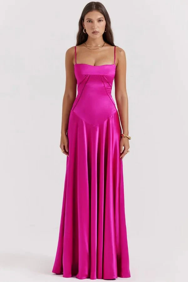 Zoe | Women’s Elegant Black Maxi Wedding Guest Dress with Spaghetti Straps - Image 27