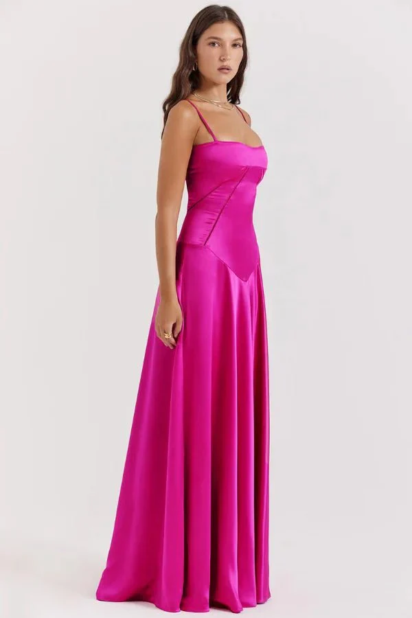 Zoe | Women’s Elegant Black Maxi Wedding Guest Dress with Spaghetti Straps - Image 28