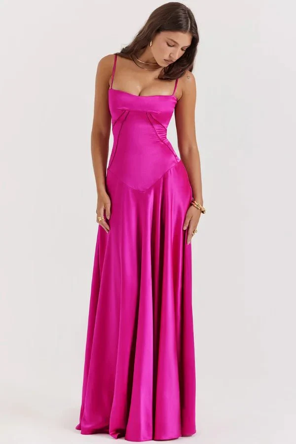 Zoe | Women’s Elegant Black Maxi Wedding Guest Dress with Spaghetti Straps - Image 29