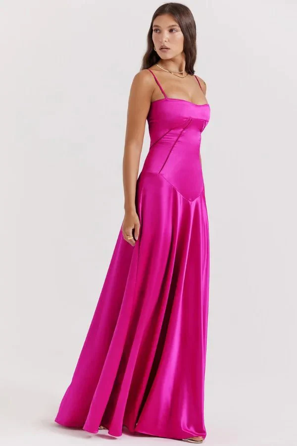 Zoe | Women’s Elegant Black Maxi Wedding Guest Dress with Spaghetti Straps - Image 31