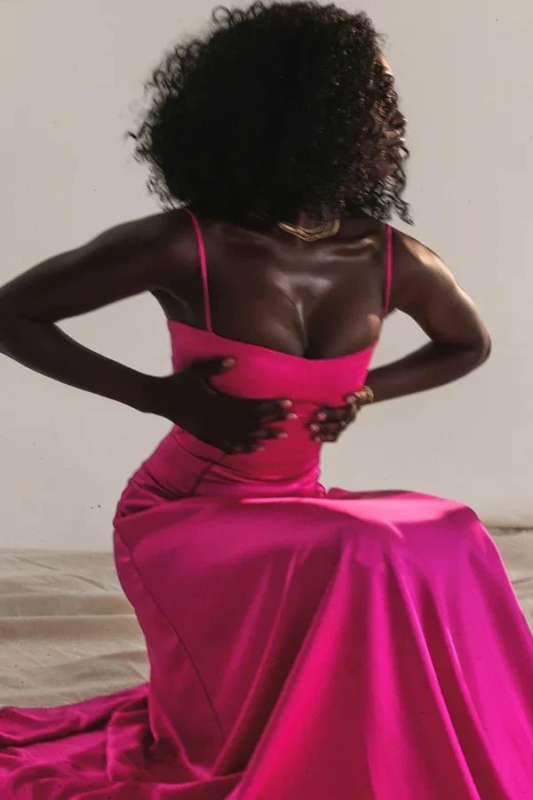 Zoe | Women’s Elegant Black Maxi Wedding Guest Dress with Spaghetti Straps - Image 39