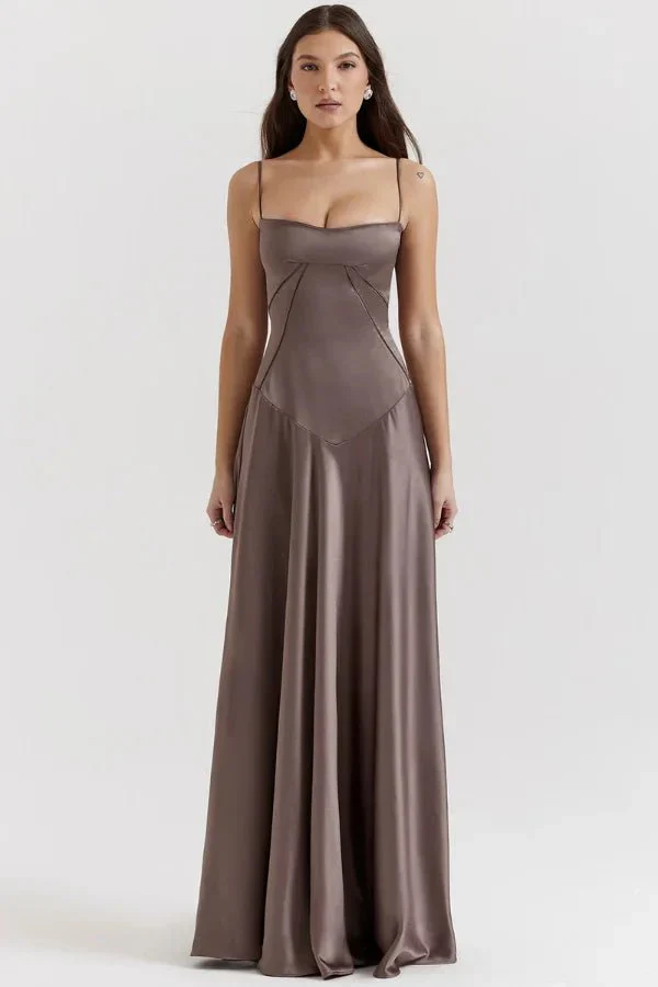 Zoe | Women’s Elegant Black Maxi Wedding Guest Dress with Spaghetti Straps - Image 45